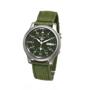 Relógio Masculino Original SEIKO SNK805: Luxo e Estilo com Mostrador Verde e Pulseira de Tecido - Elegância Casual Esportiva!